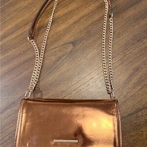 Aldo Shiny Copper Crossbody Bag with Chain Strap